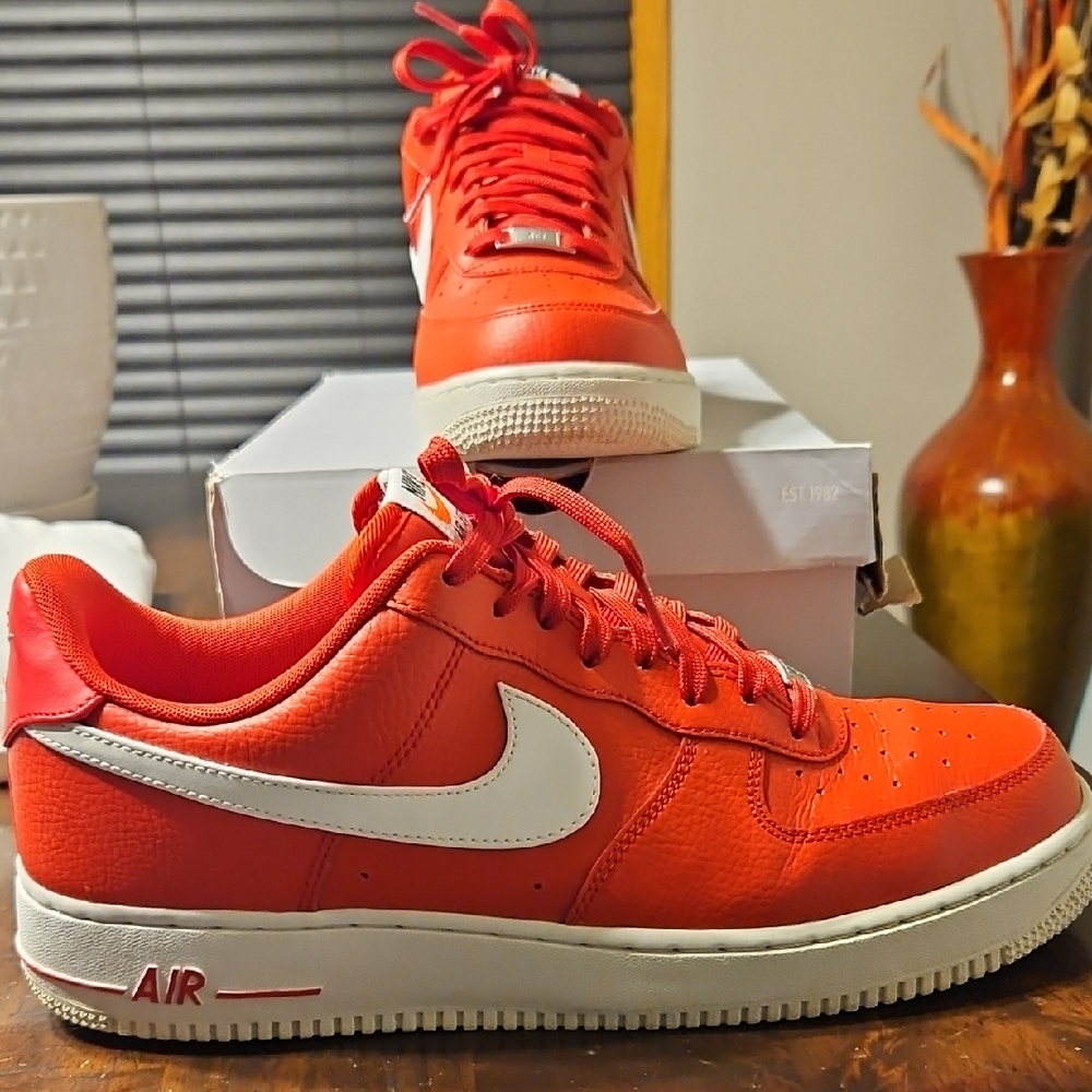 Nike Air Force 1 Red and White Sneakers